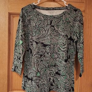 Madison Organics, Long sleeved top. 95%cotton, 5%rayon. Size small.